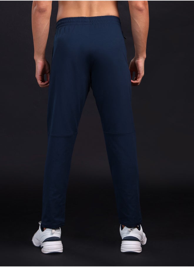 Technosport Men Blue Solid 4-Way Stretch Track Pants  - Image 4
