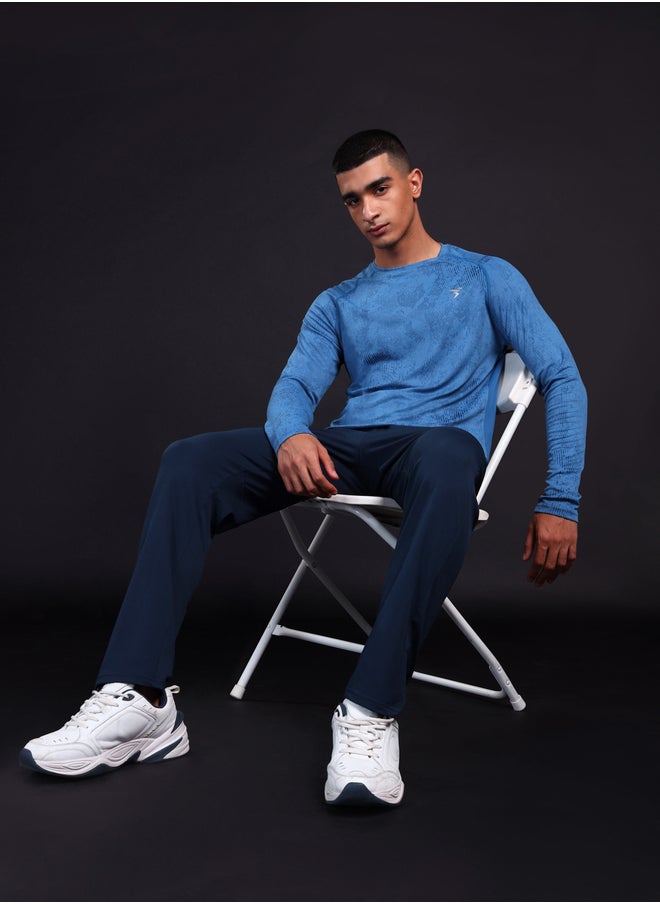 Technosport Men Blue Solid 4-Way Stretch Track Pants  - Image 5