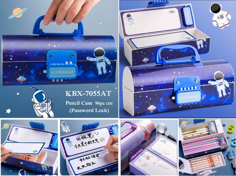 OANGO Pencil Box with Code Lock Multi-Layer Pen Case Style with Password Lock for Kids, Boys Girls (Purple) - Image 5