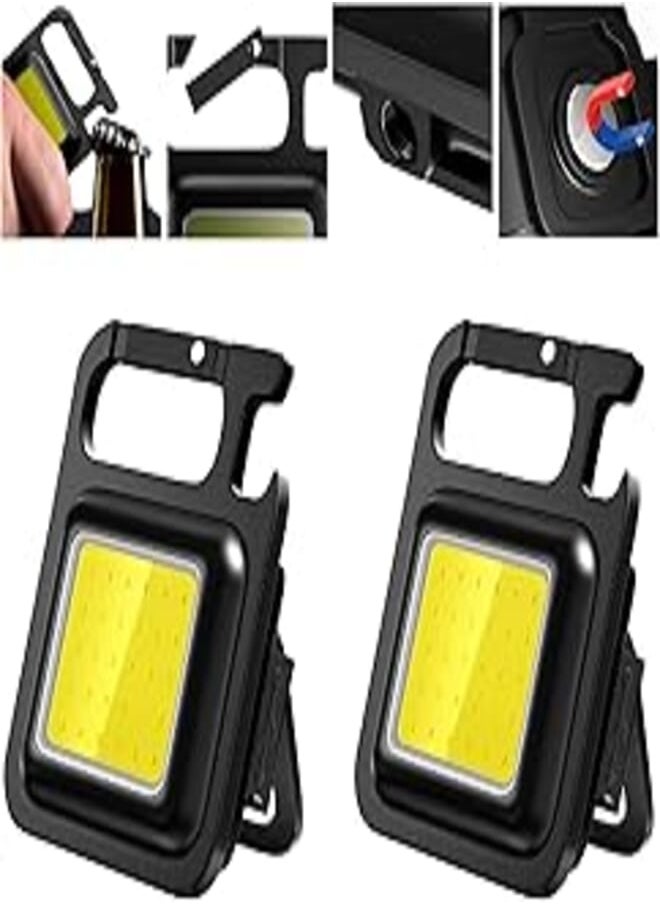 linkax COB Keychain Work Light, Keychain Light Keyring Torch Flashlight 800 Lumens Mini LED Lights USB C Rechargeable Work Light Keyring Light 4 Beleuchtungsmodi with Magnet Waterproof 