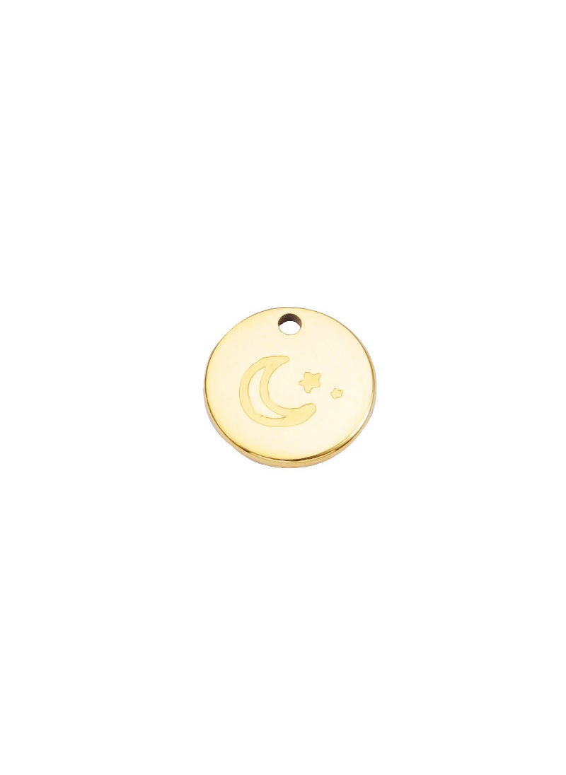 Generic Diy Mirror Titanium Steel Geometric Jewelry Accessories Round Corner Round Piece Moon Star Pendant Stainless Steel Unisex 18K gold plating in furnace 