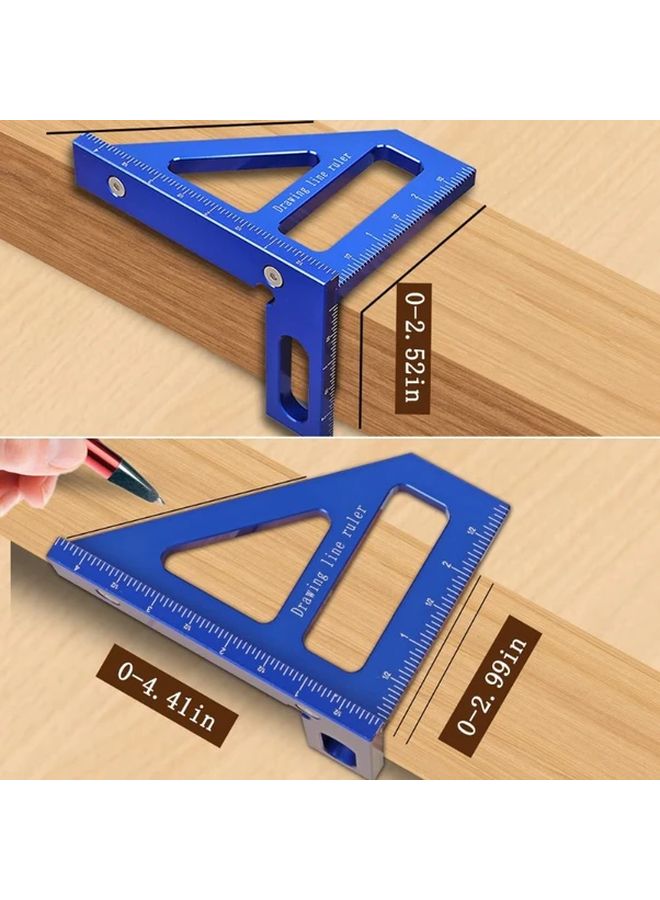1 Set 3D Multi Angle Measuring Ruler Metal Ergonomic Square Design for Woodworking DIY - Image 3
