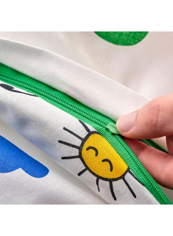 erorex Duvet cover 1 pillowcase for cot, multicolour, 110x125/35x55 cm - Image 5