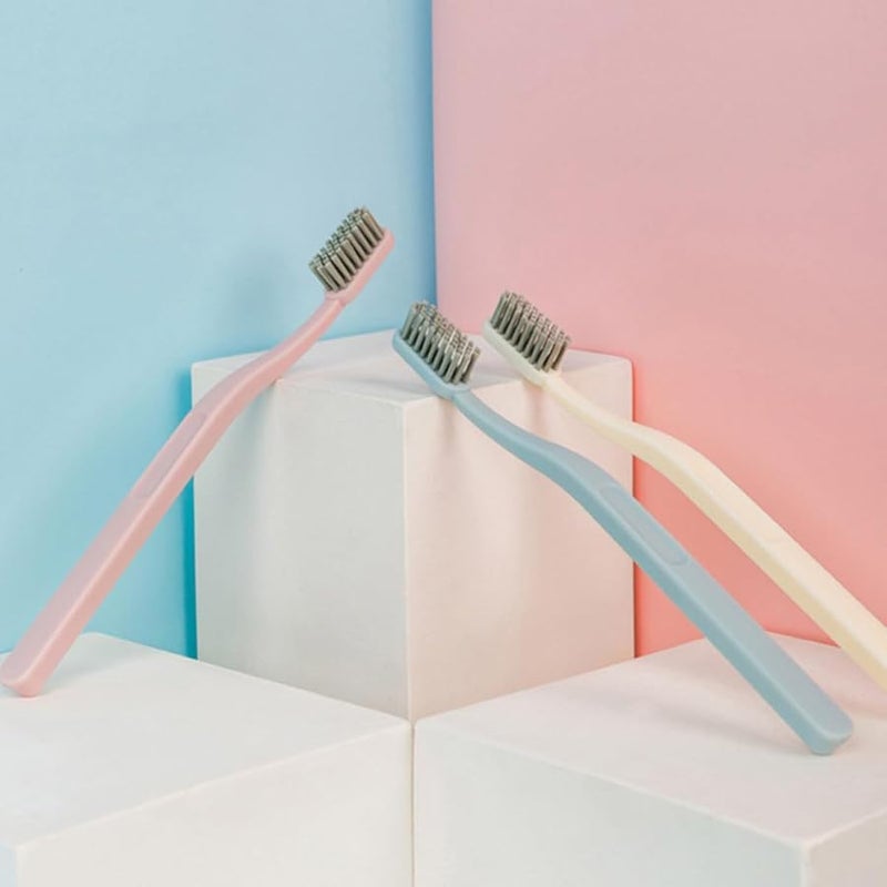 فرش أسنان للكبار بشعيرات ناعمة من الفحم النباتي، مجموعة منزلية من 6 قطع، فرش أسنان يدوية - Image 5