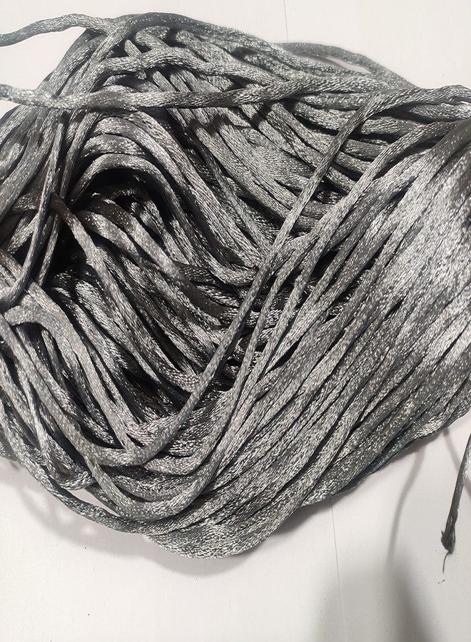 OMX خيط مكرمية مالاي سميك OMX 2.5 مم، من 60 إلى 75 متر، خيط مكرمية مالاي/مالاي دوري/مكرمية حرير، خيط ساتان ذيل الحشرة، خيط شامبالا للخرز، خيط كوميهيمو (رمادي) - Image 1