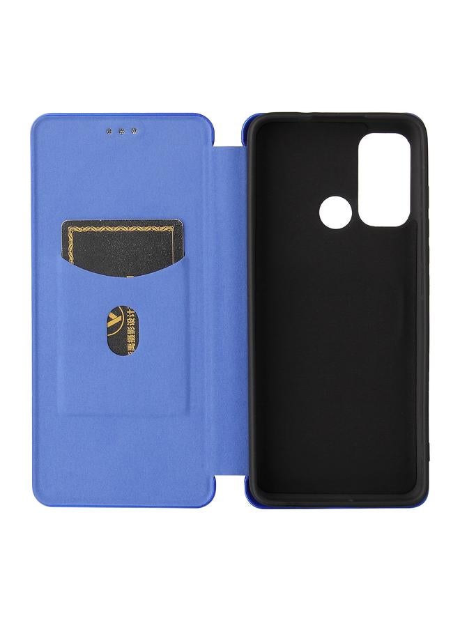 اس-توب جراب لهاتف Motorola Moto G60 / G40 Fusion مصنوع من ألياف الكربون بتصميم أفقي قابل للطي مصنوع من مادة TPU + PC + جلد PU مع فتحة للبطاقات - Image 5