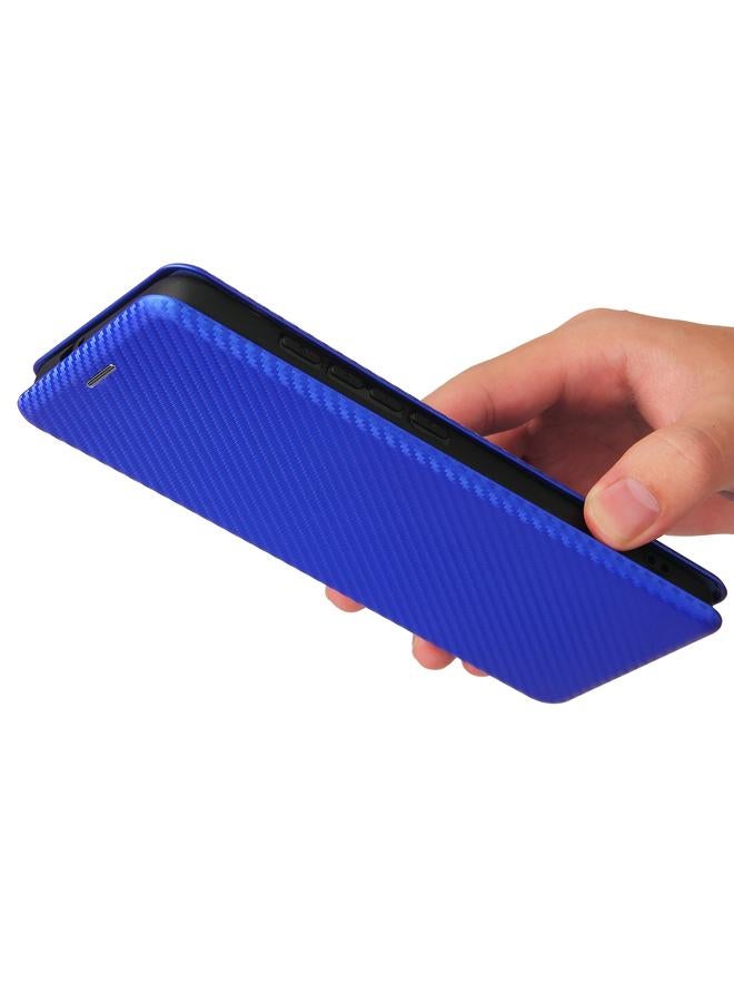 اس-توب جراب لهاتف Motorola Moto G60 / G40 Fusion مصنوع من ألياف الكربون بتصميم أفقي قابل للطي مصنوع من مادة TPU + PC + جلد PU مع فتحة للبطاقات - Image 3