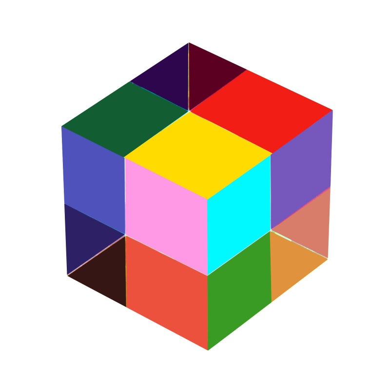 ECBANLI CMY Color Cube, 40mm (1.6 inch) Mixing Colorful Acrylic Prism, Physics Toy and Desktop Decor, Educational Toys Gift for Kids, 4cm - Image 1