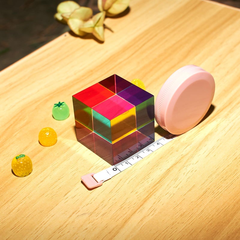 ECBANLI CMY Color Cube, 40mm (1.6 inch) Mixing Colorful Acrylic Prism, Physics Toy and Desktop Decor, Educational Toys Gift for Kids, 4cm - Image 3