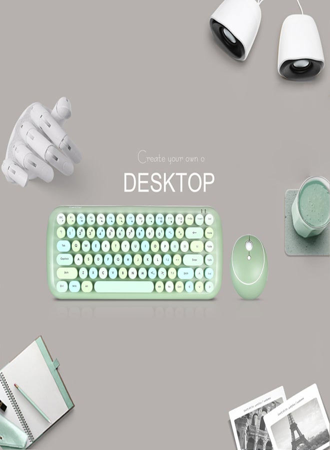 Mofii CANDY Keyboard Combo 2.4G Wireless Mixed Color 84 Key Mini Keyboard Set with Circular Punk Key Caps Light Brown - Image 5