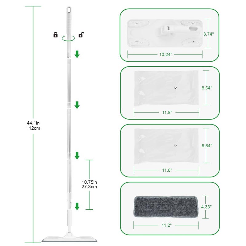Layers Multi-Purpose Lightweight Dust Mop Set with Extendable Cleaning Toolï¼Œ12 Sheets Wet Wipes, 1 Dry Wipes, 1 Mopping Padï¼Œ360Â° Swiveing Head Extremely Suit for Cleaning Narrow Space. - Image 2