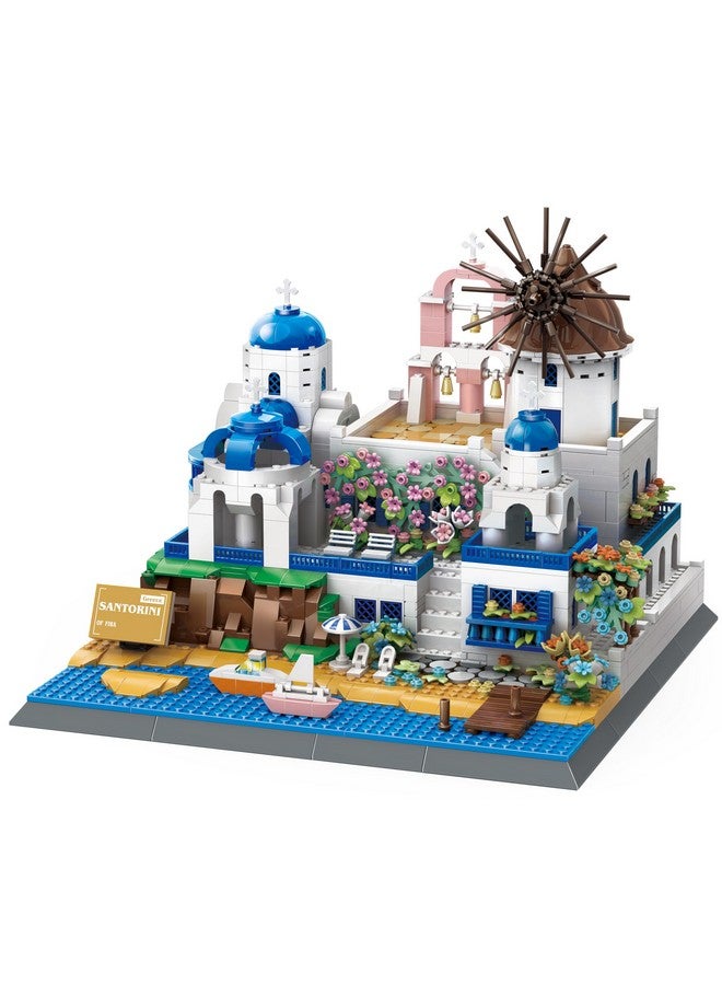 Apostrophe Games Santorini Building Block Set - 1372 Pieces - Model Building Blocks for Adults and Kids - Greece's Island Architecture Kit Famous Landmark Series - Image 3