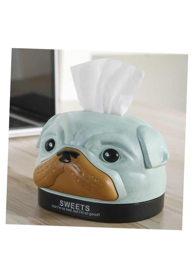 EHOME - 2pcs Cartoon Dog Tissue Box Paper Towel Holders Countertop Napkins Case Modern Decorative Napkin Holder Roll Paper Storage Organization Box Dispenser Tissues Cover Cases Tube (Green) - Image 1