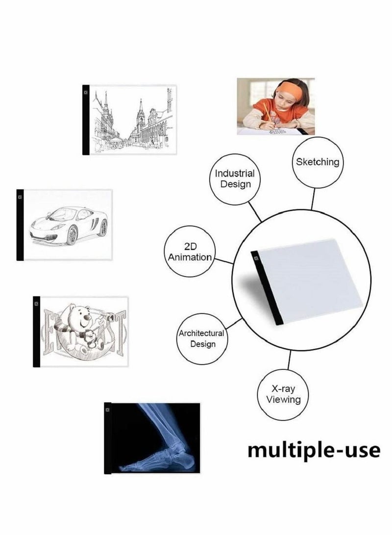 Excefore لوحة LED للرسم الماسي صندوق إضاءة A4 للتطريز بأحجار الراين USB LED للتتبع للفنانين الذين يرسمون ويرسمون ويصممون ويرسمون بالاستنسل (لوحة LED) - Image 3
