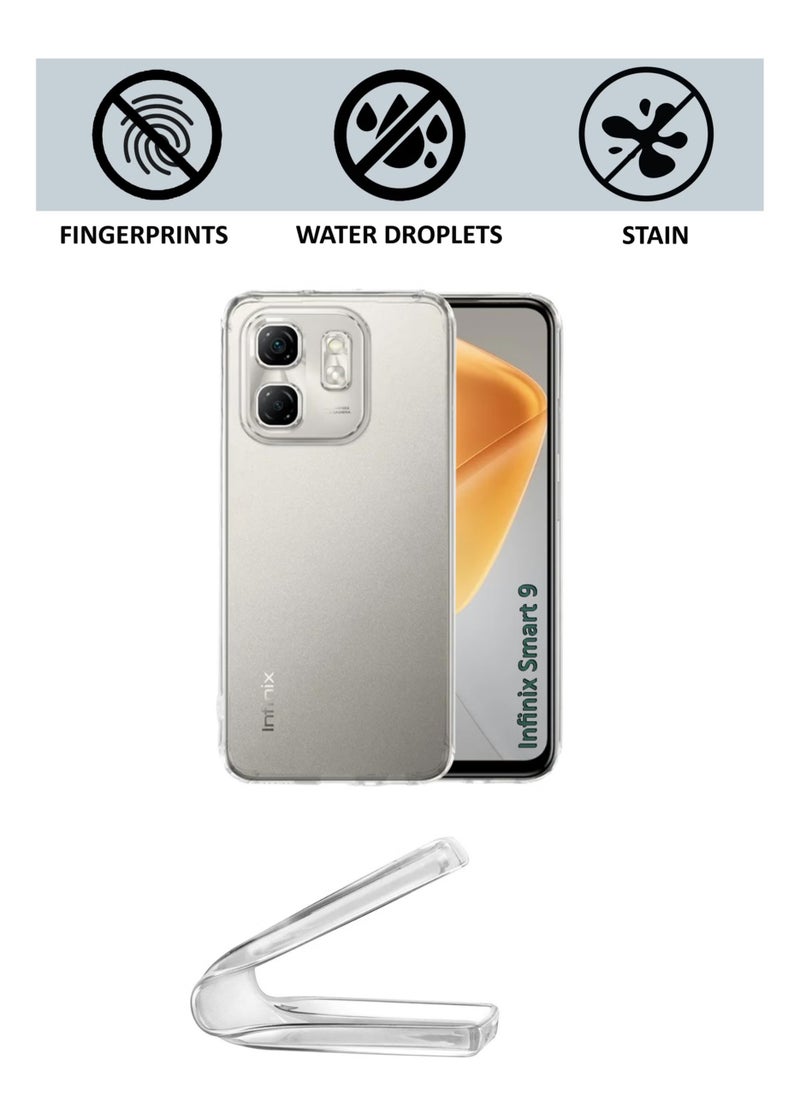 Generic 2 in 1 Pack For Infinix Smart 9 Protection Pack - Ultra Clear Shockproof Case & Edge-to-Edge Screen Protector, 360 Degree Protection, Back Cover & Screen Protector for Infinix Smart 9  - Image 3