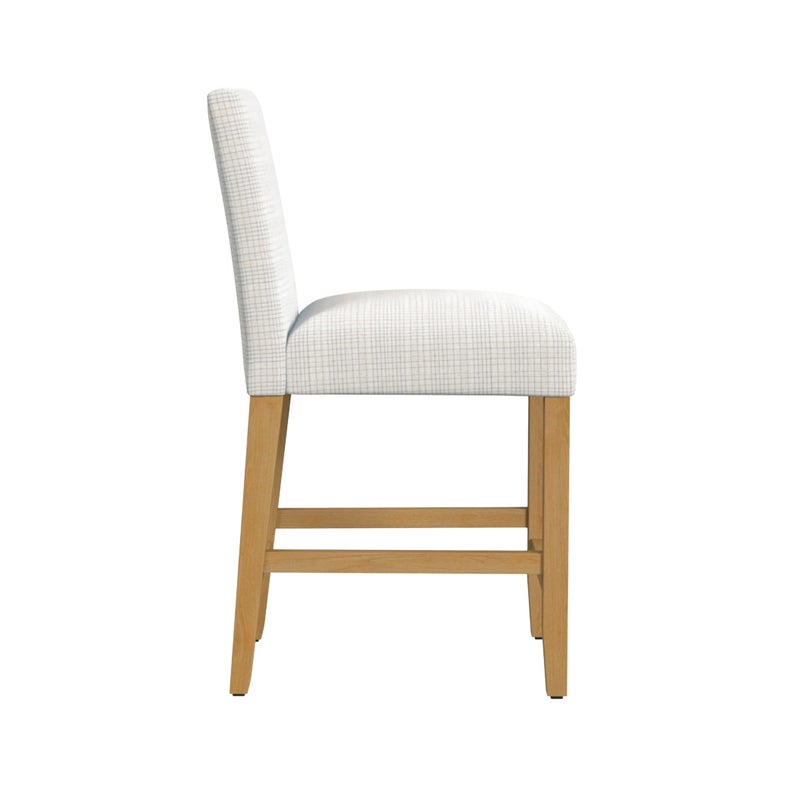 HomePop Home Decor | Classic Counter Height Bar Stools | 24 Inch Bar Stools | Decorative Home Furniture, Cream Grid Pattern - Image 2
