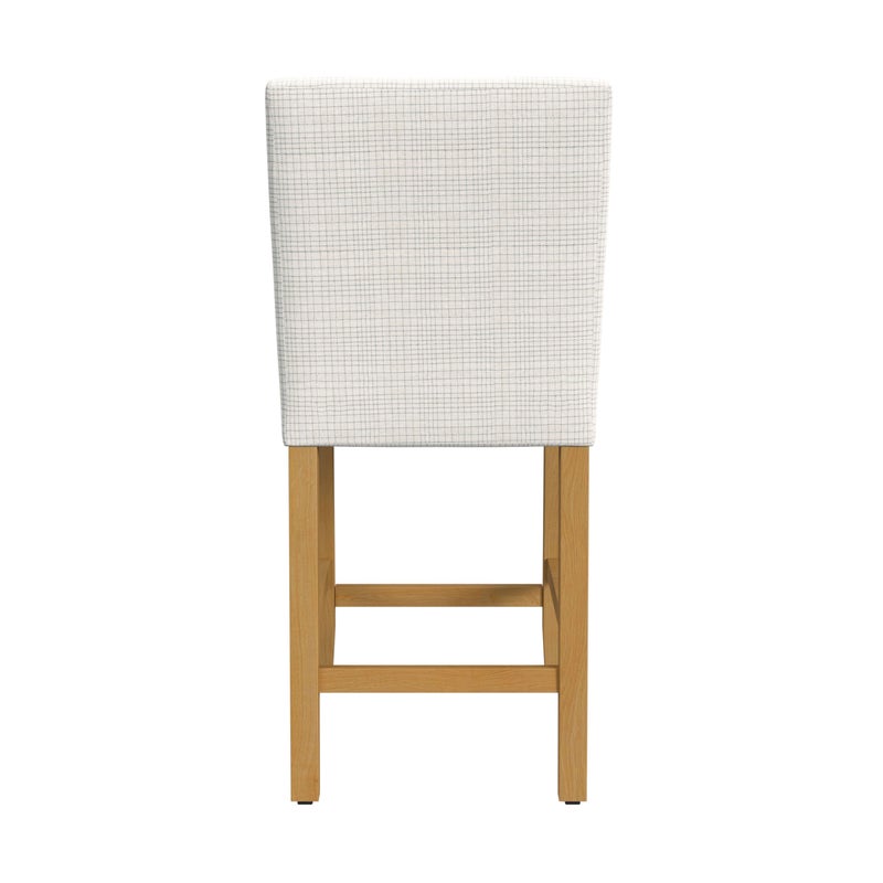 HomePop Home Decor | Classic Counter Height Bar Stools | 24 Inch Bar Stools | Decorative Home Furniture, Cream Grid Pattern - Image 3