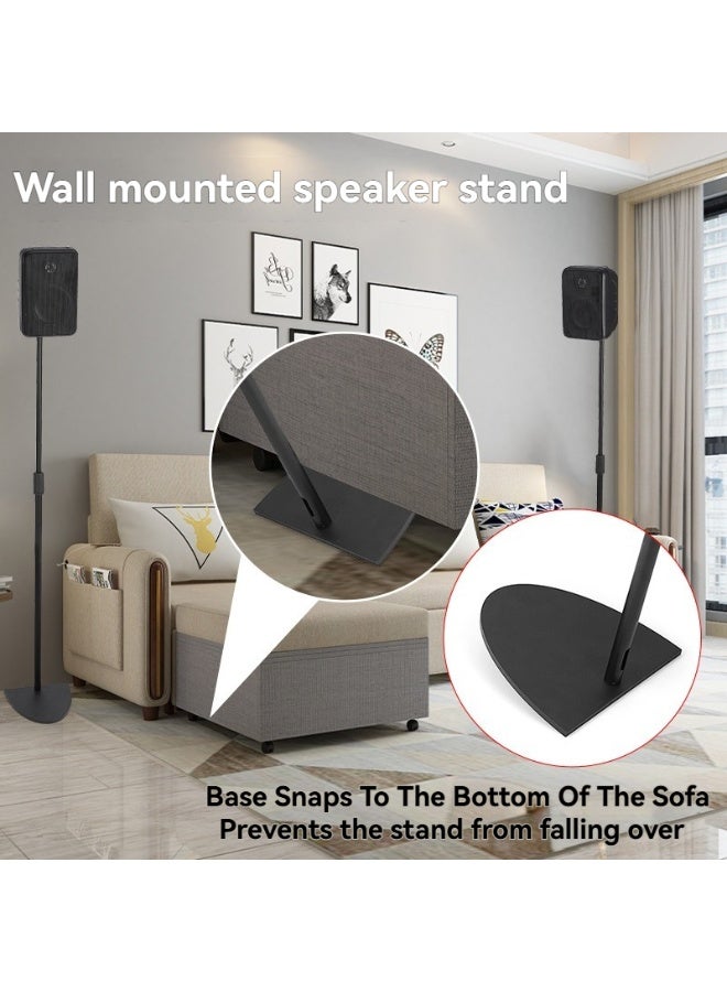 والالا مجموعة من 2 حامل مكبر صوت محيطي عالمي بارتفاع قابل للتعديل من 80 إلى 145 سم، حامل مكبر صوت خلفي قابل للتعديل لأجهزة Sony وSamsung وLG وVizio وRoku، معظم حاملات مكبرات الصوت المحيطية الصغيرة - Image 2