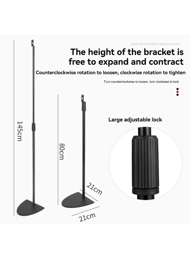 والالا مجموعة من 2 حامل مكبر صوت محيطي عالمي بارتفاع قابل للتعديل من 80 إلى 145 سم، حامل مكبر صوت خلفي قابل للتعديل لأجهزة Sony وSamsung وLG وVizio وRoku، معظم حاملات مكبرات الصوت المحيطية الصغيرة - Image 3