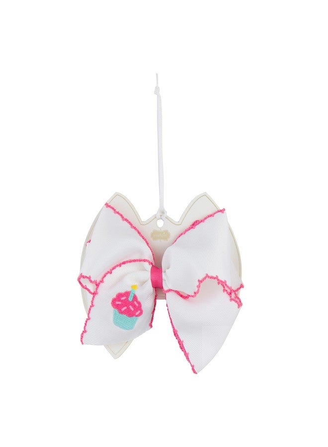 Mud Pie Children's Cupcake Embroidered Bow