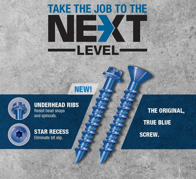 Tapcon 1/4" x 3-3/4" Star Torx Head Concrete Anchor Screws 3193407V2 | 100 Pack | Drill Bit Included - Image 2