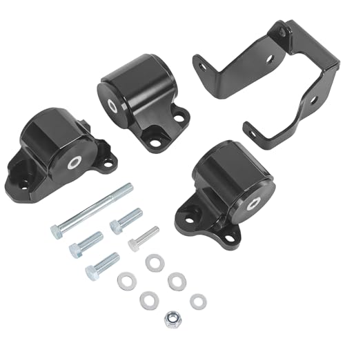 RALZAOTO Engine Billet Motor Mount Bracket Kit Compatible with 1996-2000 Honda Civic B/D Series B16 B18 D15 D16 4PCS - Image 1