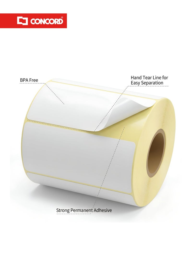 كونكورد ملصقات باركود حرارية 50×100مم، 1000 ملصق لكل رول، عبوة 4 رول - Image 2
