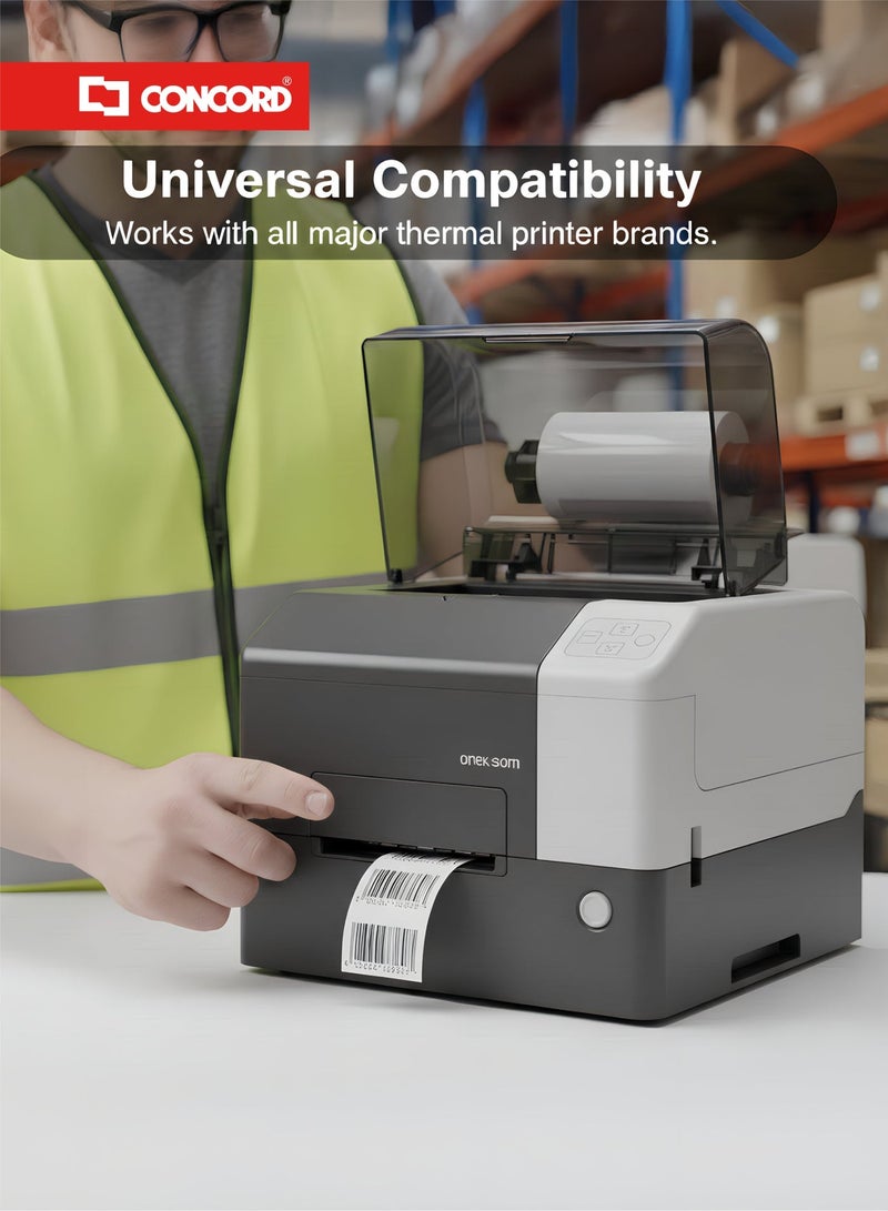 كونكورد ملصقات باركود حرارية 50×100مم، 1000 ملصق لكل رول، عبوة 4 رول - Image 4