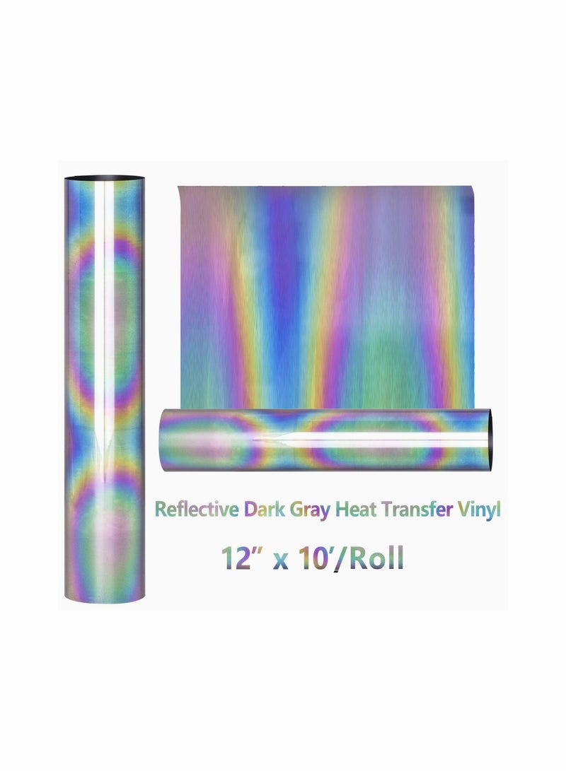 Generic Reflective Heat Transfer Vinyl Roll Easy Cut Iron On T-Shirt Decoration PU Stretch Film Silhouette 12Inch x 10Inch  - Image 5