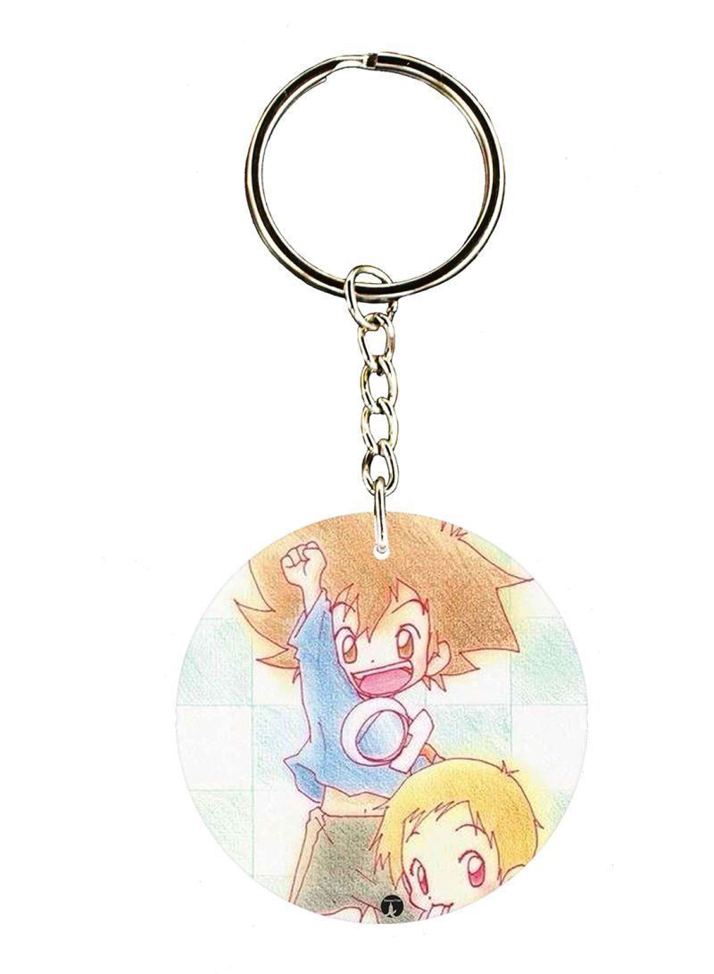 Double Side Anime Digimon Printed Keychain
