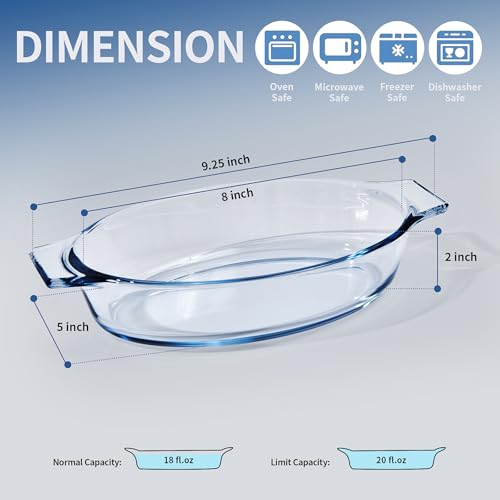 Yomvzake Small Casserole Dishes 2 Pack, 5 Inch Glass Square Baking Dish Individual Portion Baking Pan for Oven Microwave Air Fryer Square Egg, Clear Prep Bowls with Handle - Image 3