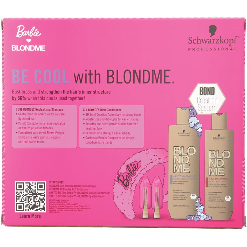 BlondMe مجموعة سبا المنزلية BLONDME x BARBIEâ„¢ - الشقراوات الباردات مع أصباغ التلوين الأرجوانية - مصحح اللون للأنواع جميع الشقراوات - Image 5