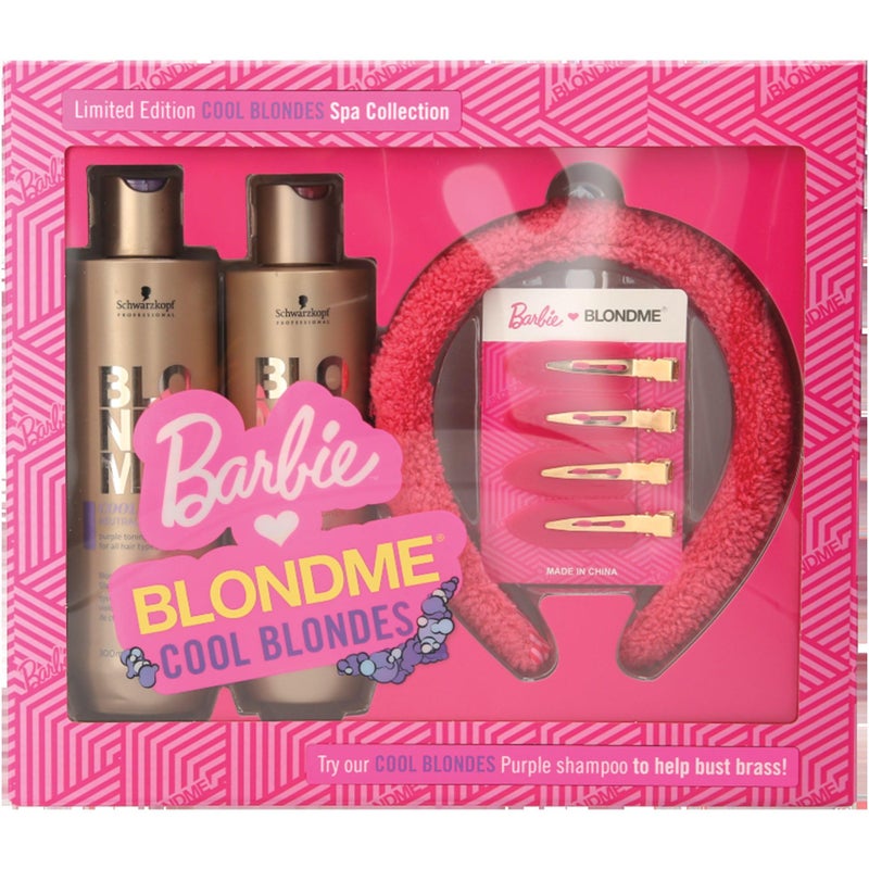BlondMe مجموعة سبا المنزلية BLONDME x BARBIEâ„¢ - الشقراوات الباردات مع أصباغ التلوين الأرجوانية - مصحح اللون للأنواع جميع الشقراوات - Image 1