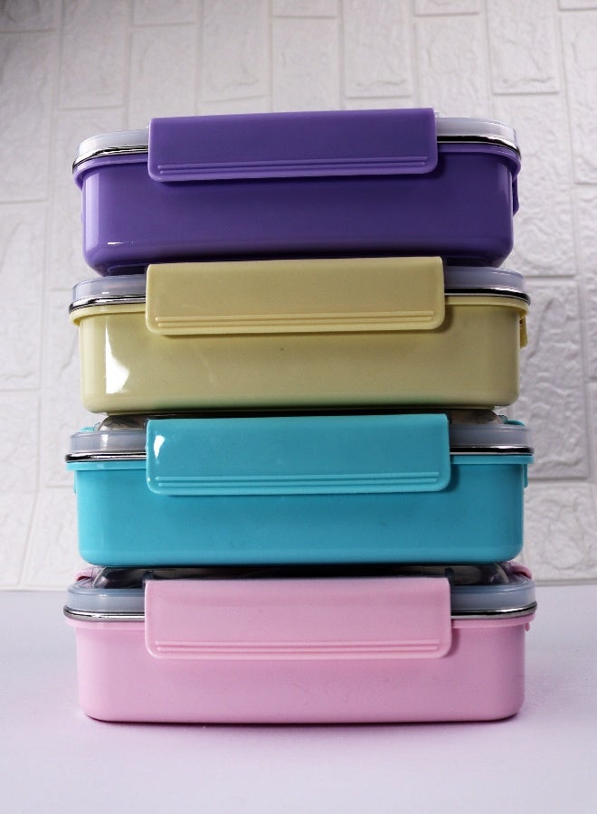 Toshionics Microwave Safe Stainless Steel Lunch Box with 3 Compartments, Leakproof Lid, Spoon, BPA Free, Freezer Safe, Four-Side Lock – for Kids & Adults – Ideal for School, Office, Home, Travel – 21 x 15 x 5 cm - Image 5