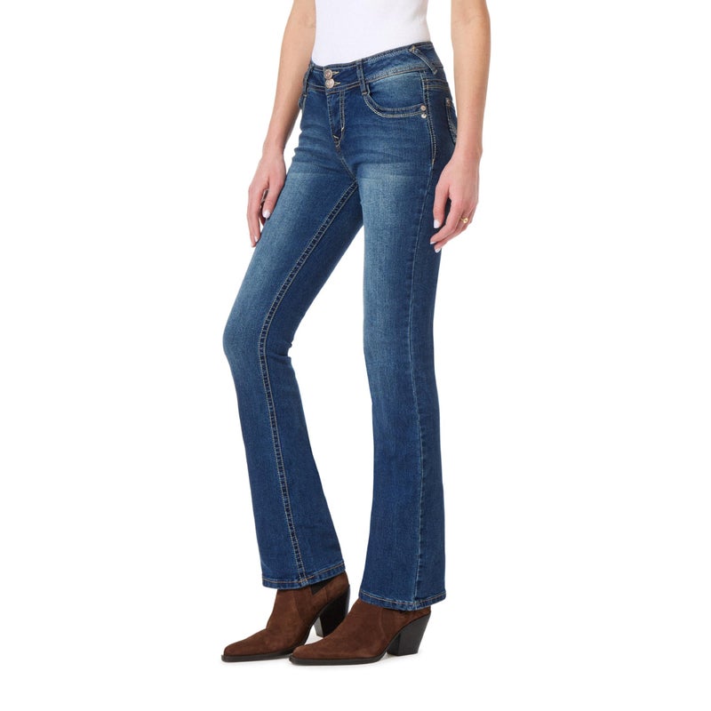 WallFlower Womens InstaStretch Luscious Curvy Bootcut Jeans Twinkle 9 Long