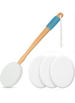 Garlo 45cm Long Lotion Applicator with 4 Pads - Long Handle for Easy Reach and Self Application of Body Wash - Shower Brush for Both Men and Women  - Image 1