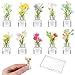 Tucnoeu 10 Pcs Miniature Dollhouse Plant Flowers Small Glow in The Dark Glass Dollhouse Flowers 112 Dollhouses Mini Vase with Flower Faux Flower Model Dollhouses Decoration for Tiny Houses - Image 2