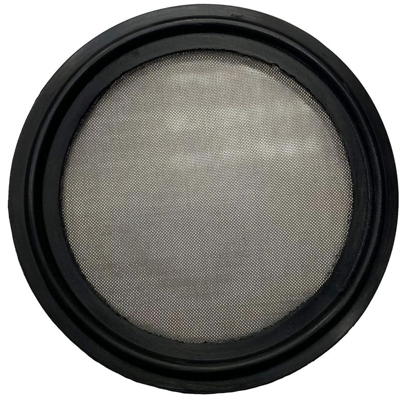 DR.COMPONENT 2" Sanitary Tri-Clamp Gaskets (Pack of 2), Bonded Type Screen (#100 Mesh/ 149 μm) Gaskets, Black EPDM - Image 1