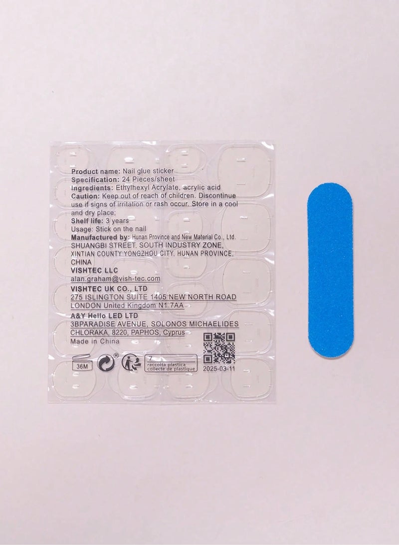 Dark pink fake nails. Box contains 24 nails with nail file and glue. - Image 3