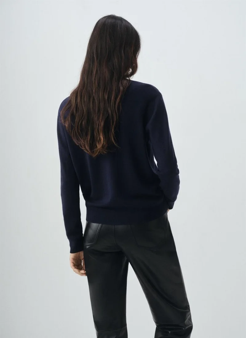 MANGO 100% wool fine-knit sweater