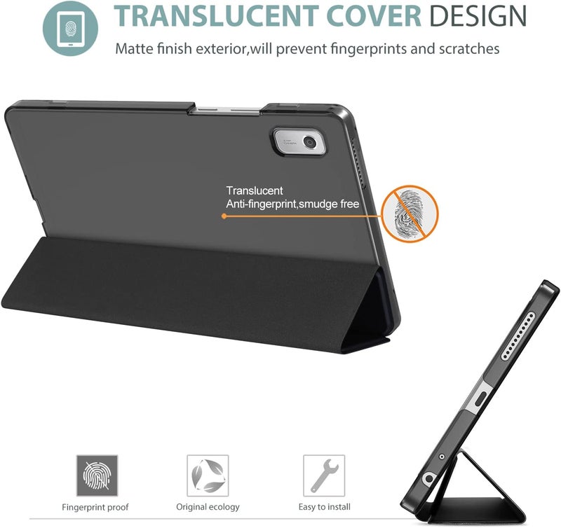 Procases For Lenovo Tab M9 Case 9 Inch 2023, Slim Stand Hard Back Shell Protective Smart Cover Case For Lenovo Tab M9 9" 2023 Release -Black - Image 3