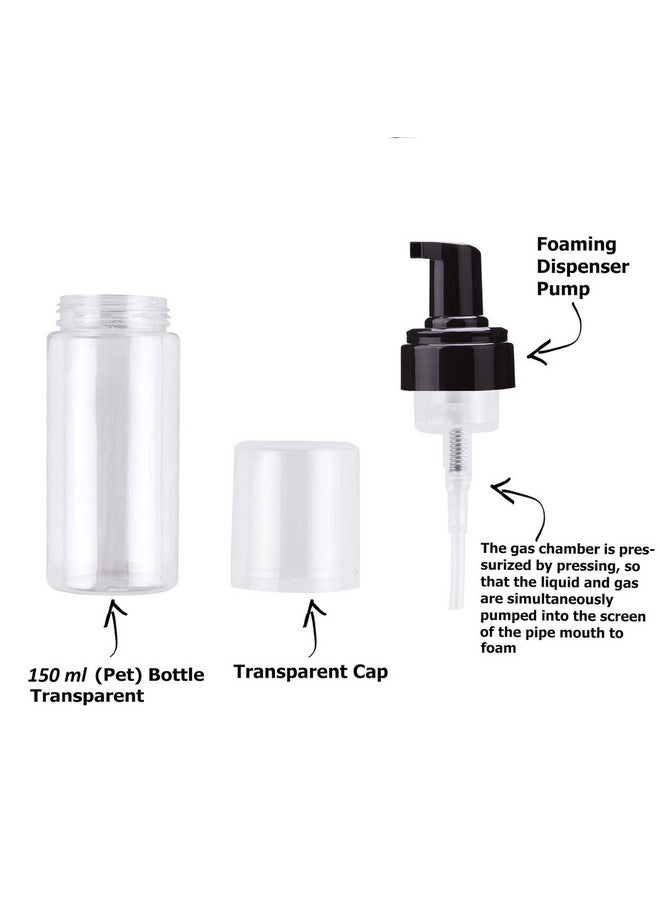 Pharcos Foaming Dispenser Bottles (100ml, 150ml) (10, Clear Bottle with Black foaming, 150 ML) - Image 3