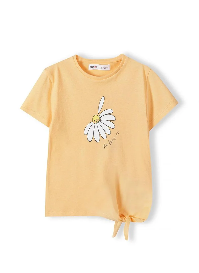 MINOTI Kids Girls Tie Front T-Shirt