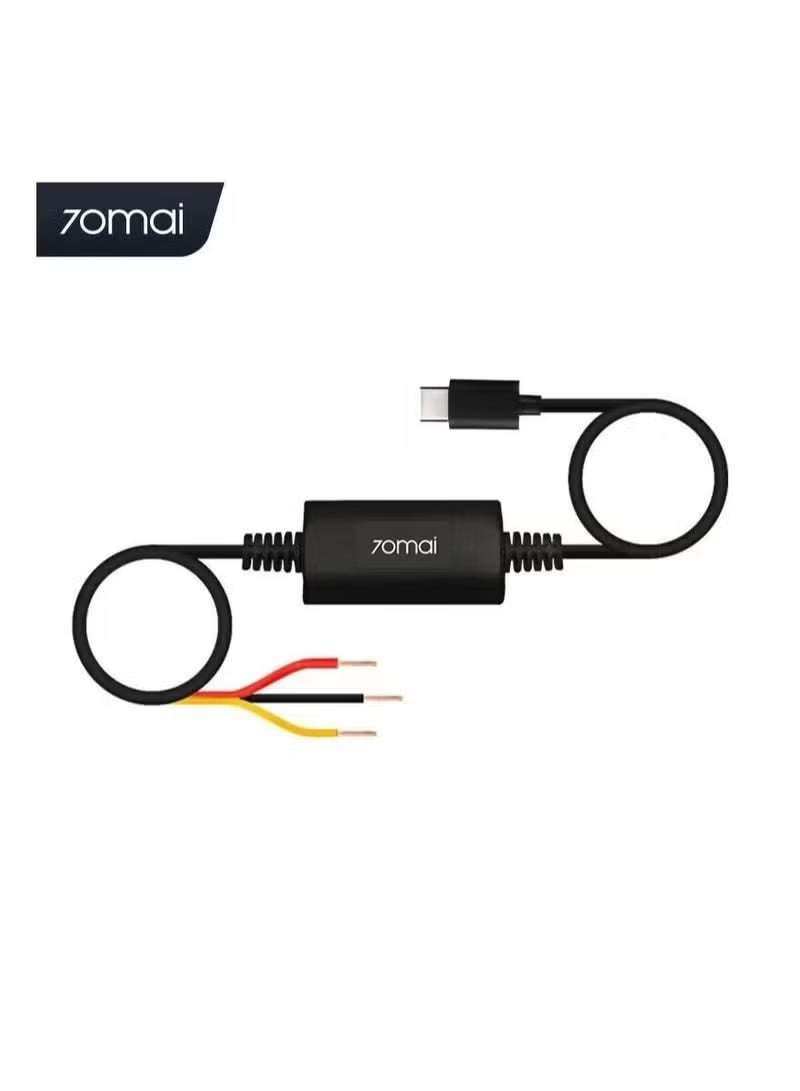 70 ماي كابل توصيل كاميرا لوحة القيادة، مجموعة كابل توصيل حماية الجهد المنخفض لكاميرا مراقبة وقوف السيارات على مدار 24 ساعة، كابل مزود طاقة متين لمراقبة وقوف السيارات، (قطعة واحدة، أسود)