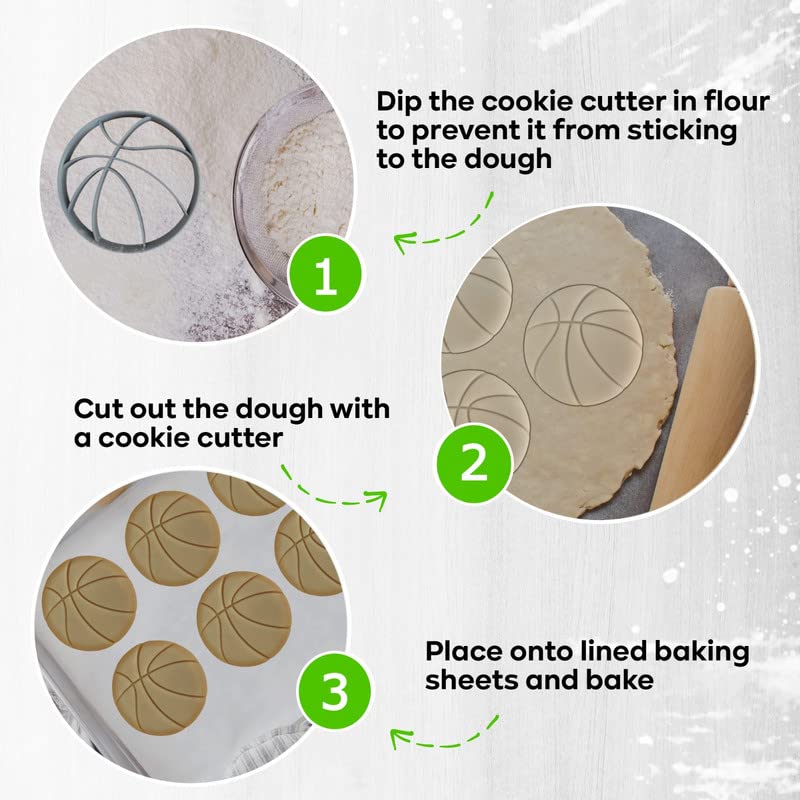 MOOSE GOODS Moose Goods Basketball Cookie Cutter Set of 5 - Sports Cookie Cutters Shapes & Stamp  Basketball Jersey Cookie Cutter for DIY Baking Supplies - Basketball Shirt Cookie Cutter & Sneaker Cookie Cutter  - Image 3
