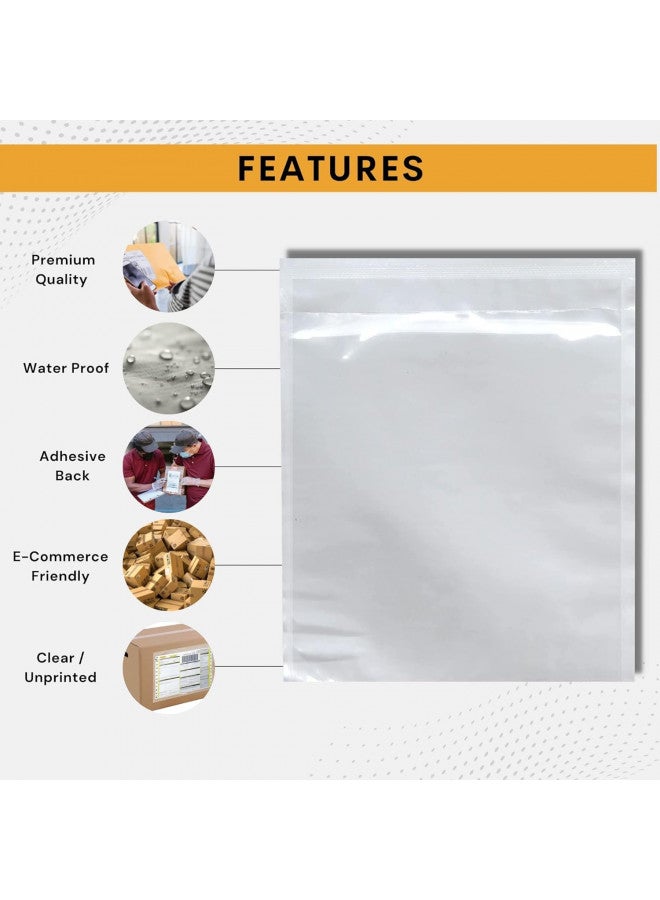 BUCK TAPE AS TOUGH AS A BUCK 100 Pack 7"x10" Shipping Label Sleeves - Packing Slip Envelope Pouches with Self-Adhesive Peel & Seal - Clear Unprinted Plastic & Waterproof Mailing List Holder Ideal for Invoice, Documents & Labels  - Image 5