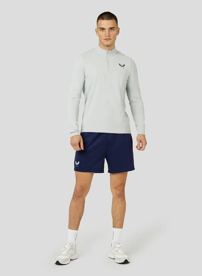CASTORE Mens Active Long Sleeve Performance 1/4 Zip Midlayer Top - Light Steel