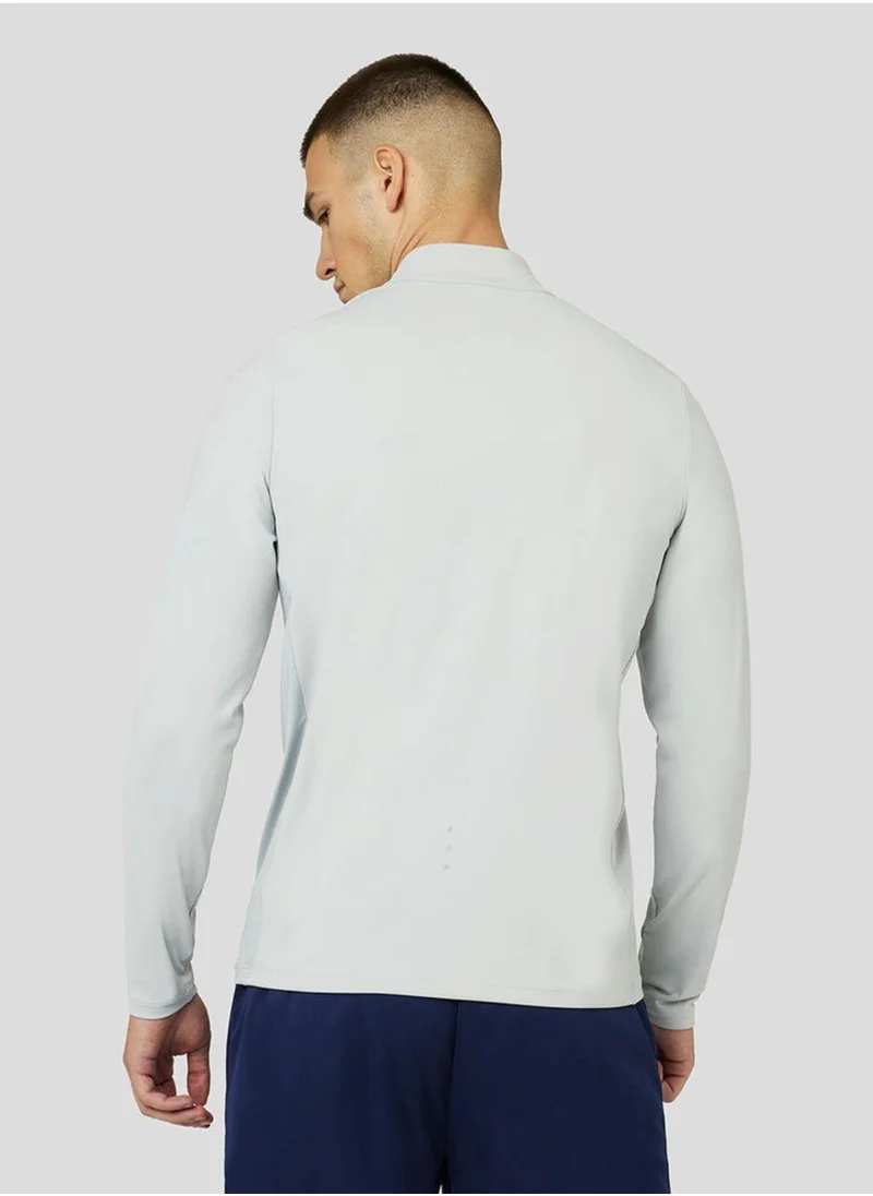 كاستور Mens Active Long Sleeve Performance 1/4 Zip Midlayer Top - Light Steel