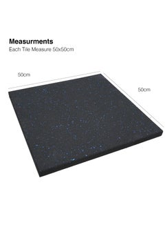 Yalla HomeGym Homegym 30Mm Extra Thick Rubber Heavy-Duty Gym Floor Mat, Commercial Gym Rubber Floor Tiles Shock Absorbing 1 Squared Meter (Blue Fleck)  - Image 2