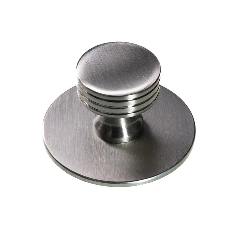 trust4care 4-Pack Thick Brushed Satin Nickel Backplate for Cabinet Knobs, 2-1/3" Round Rosette Plate Sheet for Bifold Closet Doors, Large Escutcheon Back Plates for Doorknobs & Pulls, Handles - Image 4